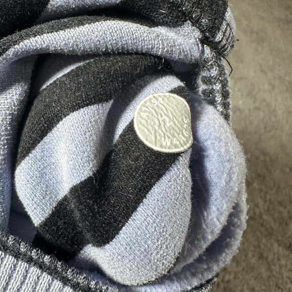 VTG Lululemon Scuba Hoodie Size 2 Light Blue Black Striped Full Zip Thumbholes - Picture 6 of 11